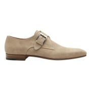 Beige Suede Monk Strap Sko