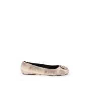 Python Læder Ballerina Flats