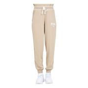 Beige Squad Sportsbukser med Logo Print