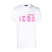 Hvid T-shirt med ikonprint