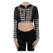 Læder Cropped Biker Jakke