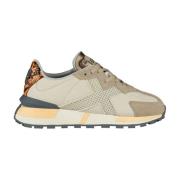 Beige Casual Læder Dame Sneakers