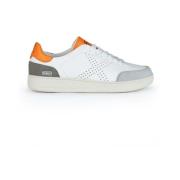 Hvide Sneakers med Orange Hæl