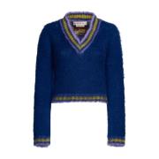 Bicolor V-Hals Sweater