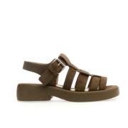 Grøn ruskind buret sandal