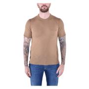 Brun Bomuld Rund Hals T-shirt