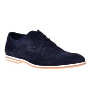 Lace-up in dark blue suede