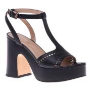 Sandal in black calfskin