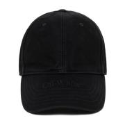 Sort Denim Baseball Cap med Logo Broderi