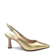 Guld Lamineret Slingback Hæle