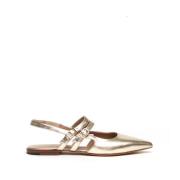 Guld læder slingback sandaler