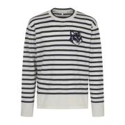 Fox Head Striped Jumper Sweater