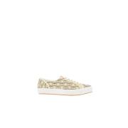 Beige Canvas Sneakers med CH Sole