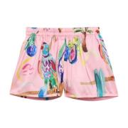 Blomstret Shorts i Rose