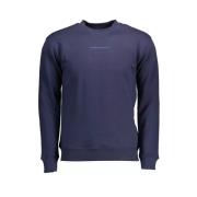 Blå Bomuldssweater med Logo Print