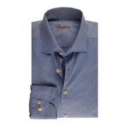 Casual Slim Fit Blue Poplin Shirt