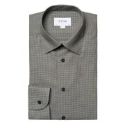 Mid Grey Slim Fit Micro Check Wrinkle Free Flannel