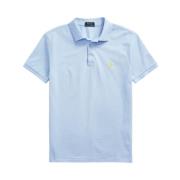 Slim Fit Stretch Mesh Polo Light Blue