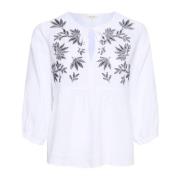 Gwendinapw Bl Bluse Bright White Broderi