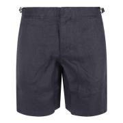 Blå Linned Shorts