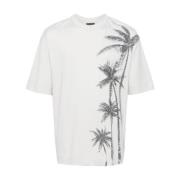 Grå Palm Tree Print T-shirt