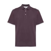 Aubergine Polo Shirt Lagdelte Detaljer