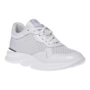 Sneaker in white perforated calfskin