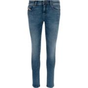 Slim Fit Lynlåslukning Stræk Jeans