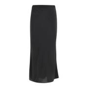 Elegant Crepe de Chine Midi Nederdel