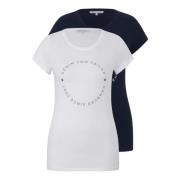 Basis T-shirt 2-pak Rund Hals Logo Print