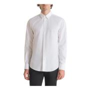 Hvid Langærmet Skjorte med Knapper