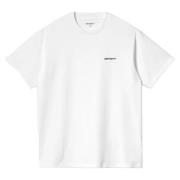 Script Broderi T-Shirt Hvid Sort