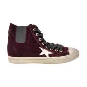 Velvet Bordeaux High Top Sneakers