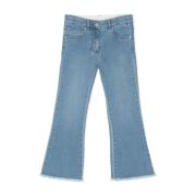 Frayed Hem Denim Blå Jeans