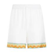 Hvide silke shorts Afro Cubism