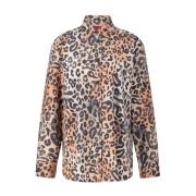 Leopard Print Oversized Boyfriend Blouse