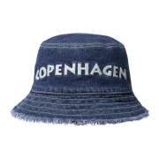 Denim Bucket Hat med Broderi