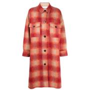 Plaid Check Flannel Midi Coat