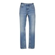 Baggy Jeans Straight Cut Blå Vasket