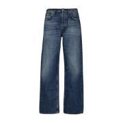 Wide Jeans Straight Cut Faded Blue