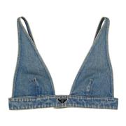 Denim V-hals Trekant Bralette