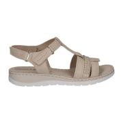 Beige Casual Open Flat Sandals