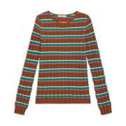 Stribet Ribstrik Sweater