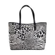 Animal Print Tote Skuldertaske