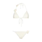 Blomsterapplikation Halterneck Bikini Sæt