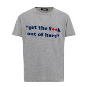 Bomuld T-shirt med Get the f**k.. Print