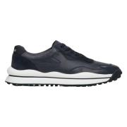 Herre Navy Blå Lav-Top Sneakers lavet af Ægte Læder ES 8 ER00112591