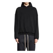 Sort Bomuld Fleece Hoodie