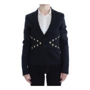 Sort Guld Knap Blazer Jakke