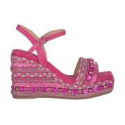 Rhinestone Kile Sandal med Flettet Detalje